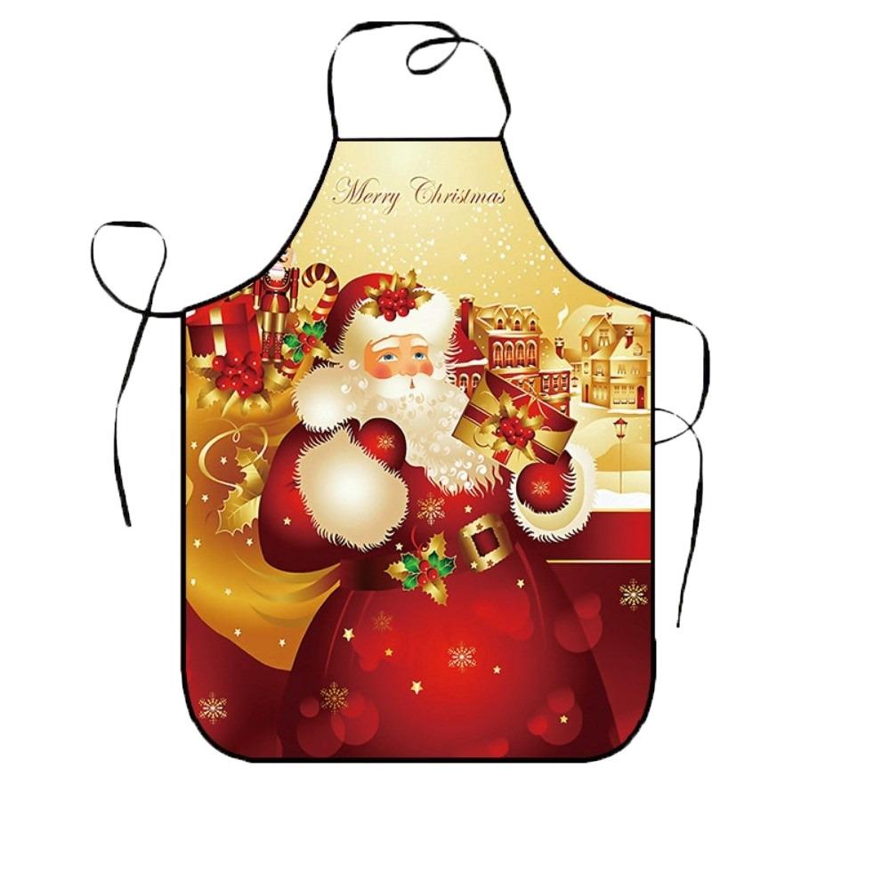Snowman Christmas Santa Claus Apron Reindeer Waterproof Waist Apron Xmas Tree Stain-Resistant Kitchen Baking Apron Kitchen