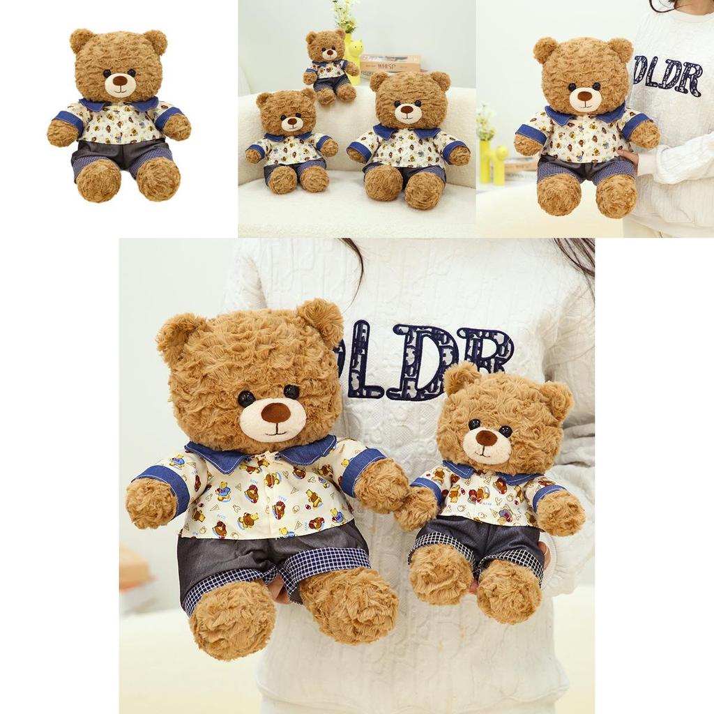 Teddy Bear Plush Toy With Short Faux Fur For Girls Birthday Gift