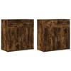 VidaXL Buffets 2 pcs chêne fumé 79x38x80 cm bois d'ingénierie 3276620