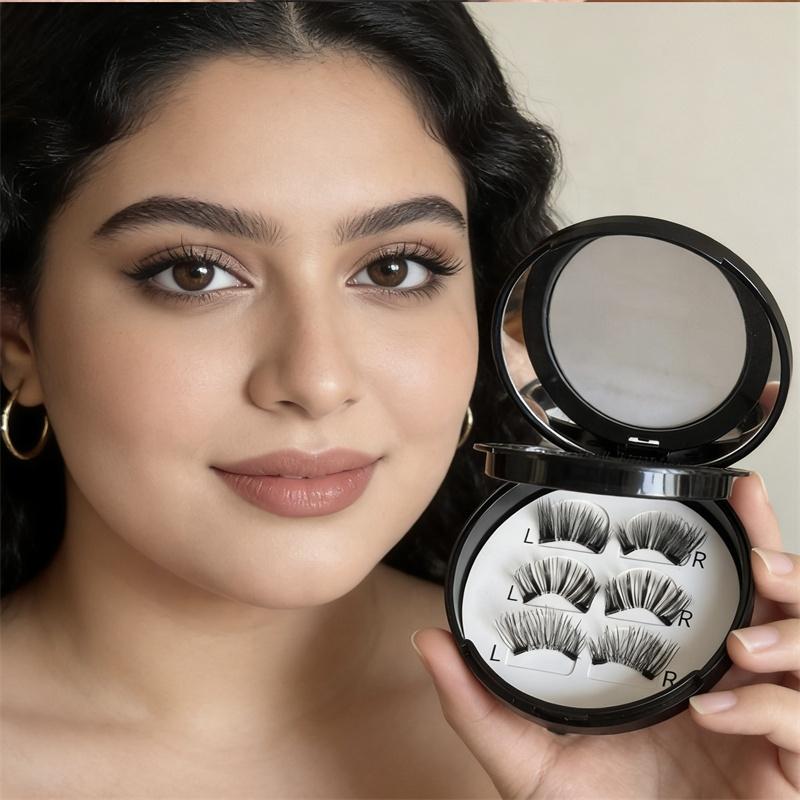 Custom Magnetic Side Half Volume Lashes Hybrid Eyelashes with Wholesale Magnetic False Eyelash Box  Private Label Mix&Crisscross