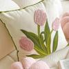 Modern Style Embroidered Tulip Cute Pillow Cover Sofa Living Room Bay Window Decorative Seat Cushion By Pillowcase