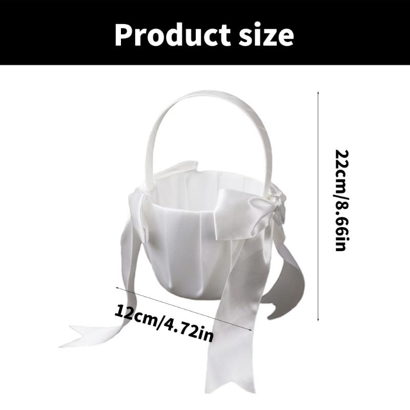 Satined Wedding Petal Basket Flower Girl Basket for Various Wedding Atmospheres Creation Garden Wedding Flower Baskets