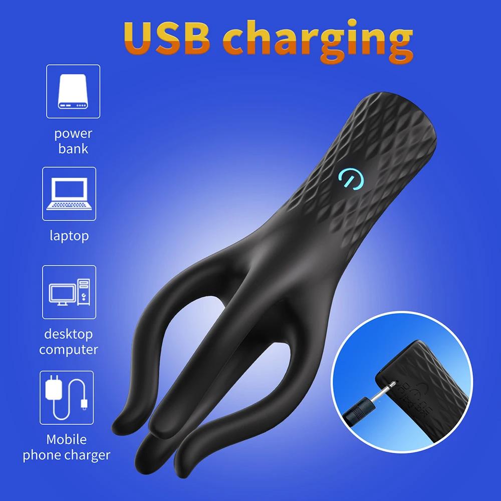 Sex Glans Trainer Penis Massage Male Masturbator 10 Speed Vibrating Glans Vibrator Sex Toys for Men Lasting Delay Endurance Exer