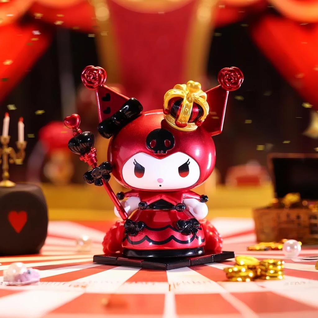 TOP TOY Sanrio Charaktere Poker Serie Gachapon Blind Box Figur Weichvinyl PVC Geschenk Geburtstagsgeschenk Kuromi Charakter Sammlerstück "Kuromi Kingdom" [1