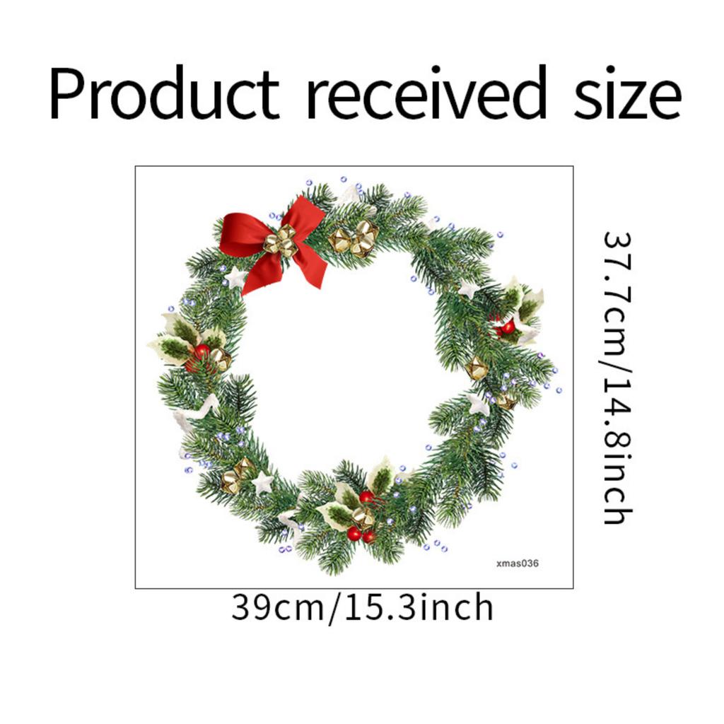 Christmas Wreath Sticker Glass Window Wall Decoration Wall Sticker Self-adhesive