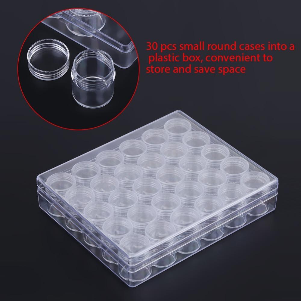 

31PCS With Screw Lid Bead Organizer Box Clear Clear Storage Jars Embroidery Diamond
