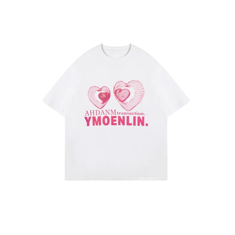 Oversized T Shirt Black Heart Pattern And Text Ahdanm Transaction Ymoenlin Casual Wear For Women Summer Fashion Streetwear Trendy Top