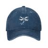 Dragonfly Print Washed Cotton Baseball Cap Unisex Adjustable Casual Dad Hat for Outdoor Sun Protection