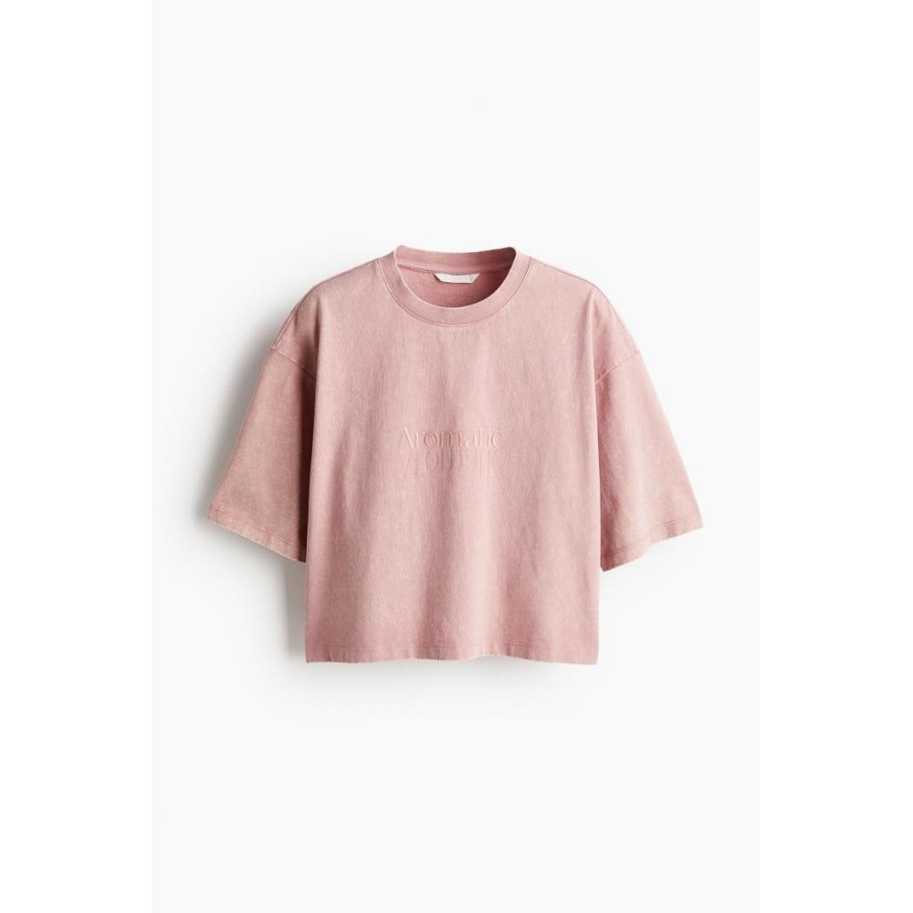

Футболка с принтом HM Oversized светло-розовая