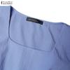 ZANZEA Women Casual Square Collar Summer Half Sleeve Dress