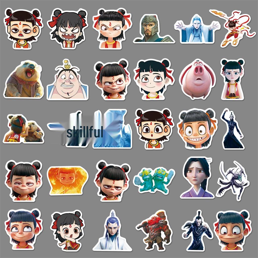 89 Nezha Stickers for Journals, DIY Decoration, Childlike Animation for Laptops & Water Bottles