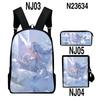 Re:Life in a different world from zero 3D 3pcs/Set School Bags Laptop Daypack Backpack Inclined shoulder bag Pencil Case