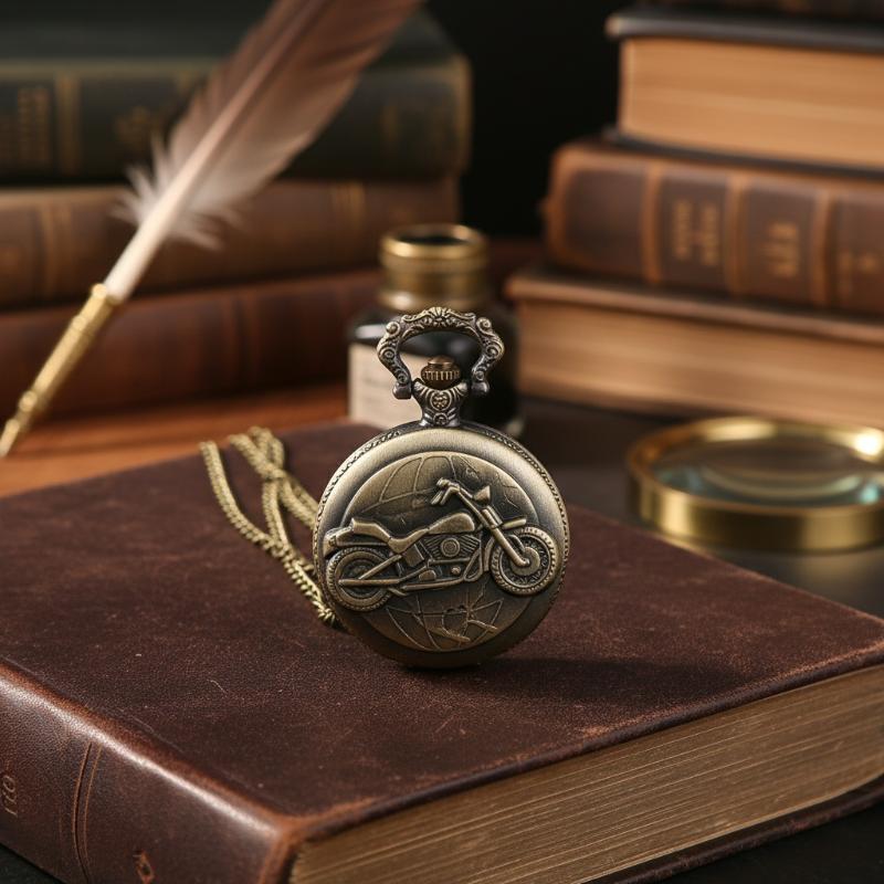 Bronze Retro Round Hollow Characteristic Quartz Pocket Watch Men's And Women's Fashion Necklace Pendant Jewelry Gift