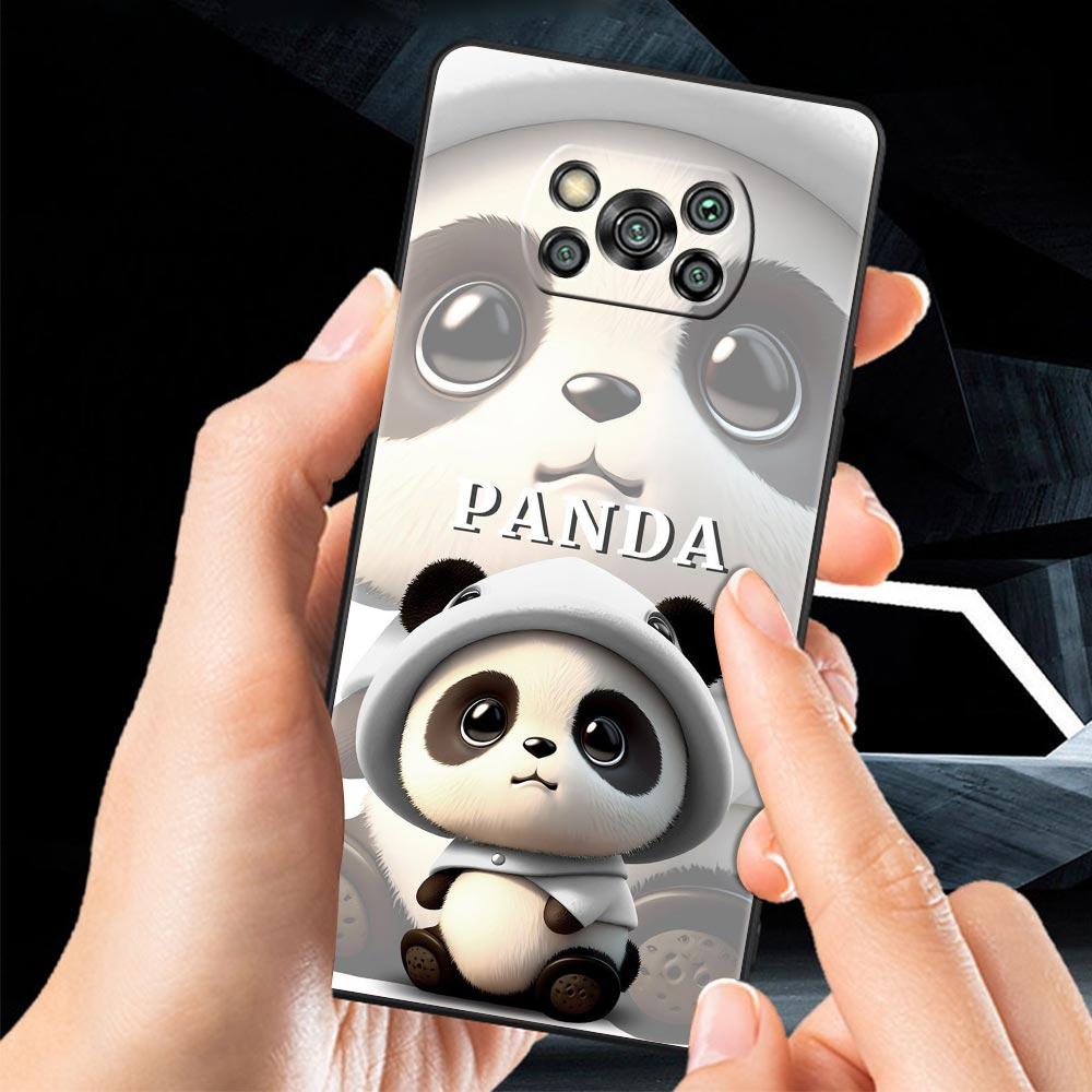 Baby Panda Phone Case Cover for Xiaomi Poco F7 Ultra F6 F5 F4 F3 X6 X5 X4 X3 NFC C51 C55 M4 GT 5G Soft TPU Shell Fundas Capas