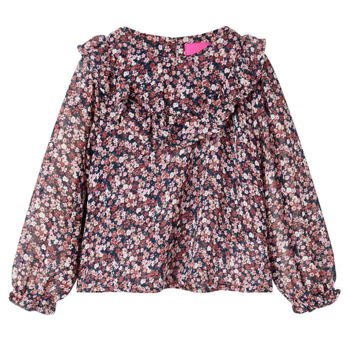 Chemise pour enfants à manches longues rose foncé 92/104/116/128/140