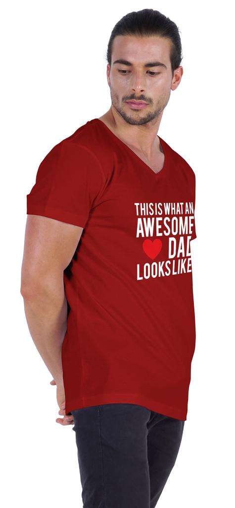 Inkmeso   This Is What An Awesome Dad Looks Like   Quotes Tshirt For Men Cotton Jersey Novelty Humor Tee