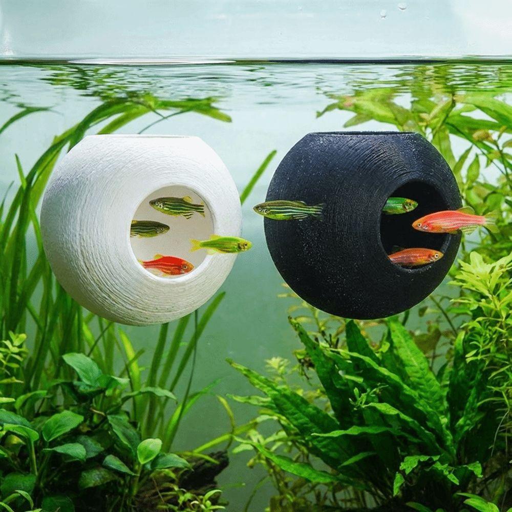 Suction Cup Fixed Fish Shrimp Hiding Cave Spherical Fish Tunnel Toy  Fish Shrimp Reptiles