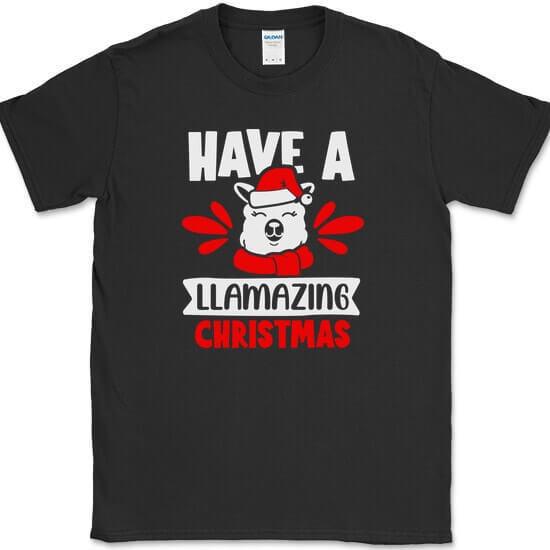 

Have a Llamazing Christmas T-Shirt Funny Holiday Xmas Gift Tee L
