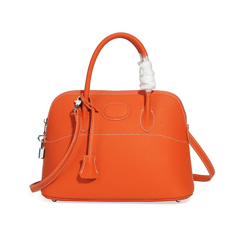 

Женская сумка из натуральной кожи с узором личи 2025 года – модный европейский и американский стиль