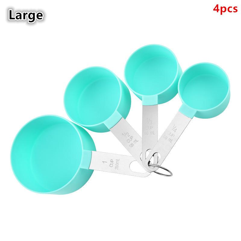 4/8 Stück/Set Kunststoff Mehrzweck Messbecher Messlöffel Edelstahlgriff Mit Graduierung Messen Backwerkzeuge