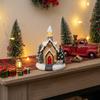 Resin Lit Mini House Decor With LED Light Christmas Village Scene Ornament For Tabletop Window Display And Tree Decoration