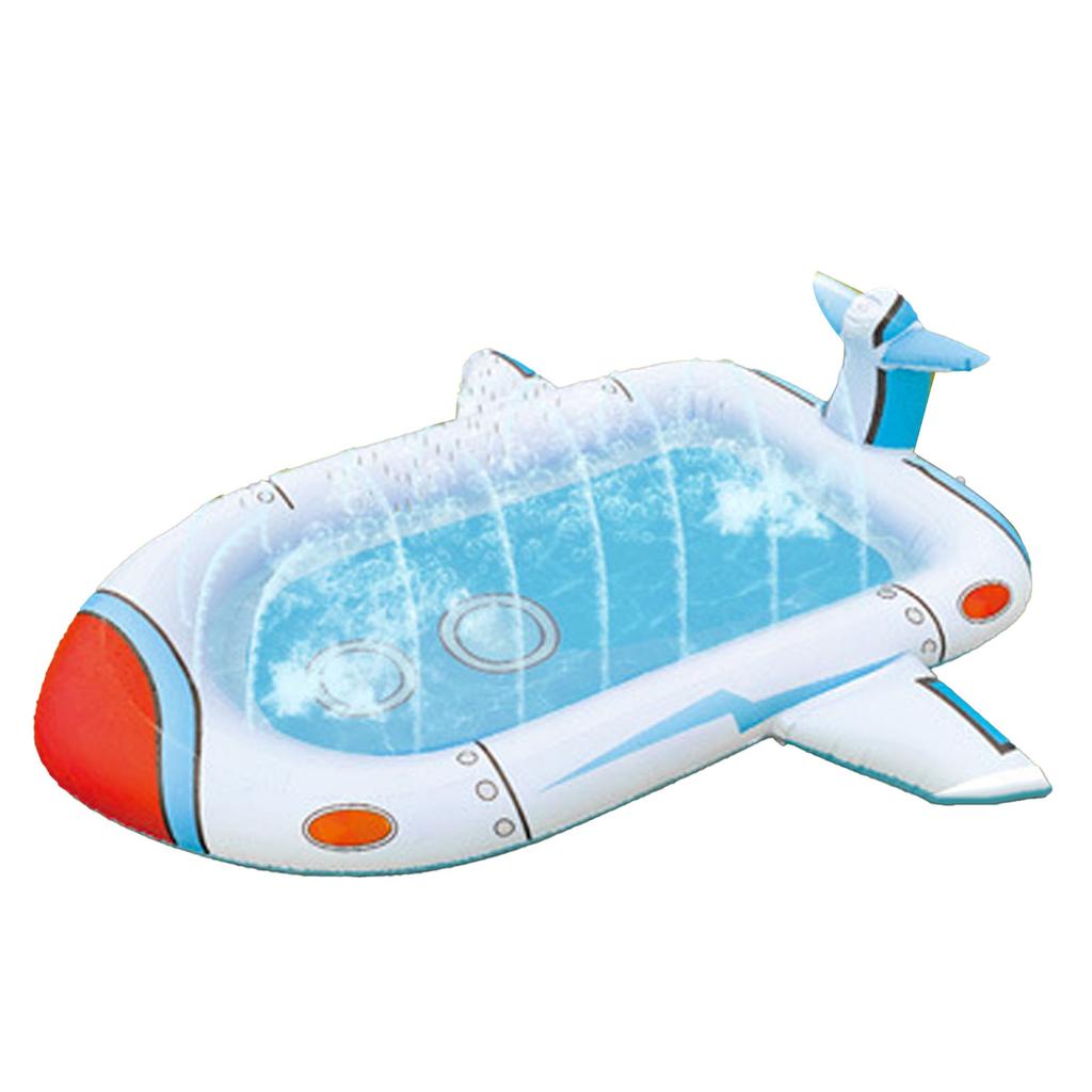 Inflatable Sprinkler Pool Airship Appearance Firm Sprinkler Pad for Kids for Backyard Outdoor Play