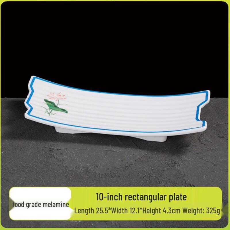 Jiubing Food Grade Melamine Blue Lotus Dinner Plates