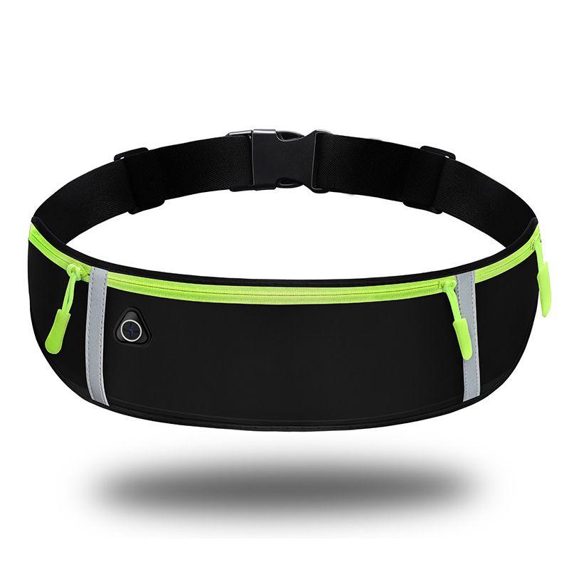 Waterproof Reflective Running Belt With Multi-pockets And Sealed Zipper For Sports