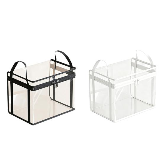 Transparent Clothes Storage Bag, with Sturdy Handles, Durable Plastic Visibility Book Organizer, Moisture-proof Toys Container for Playroom Study Room