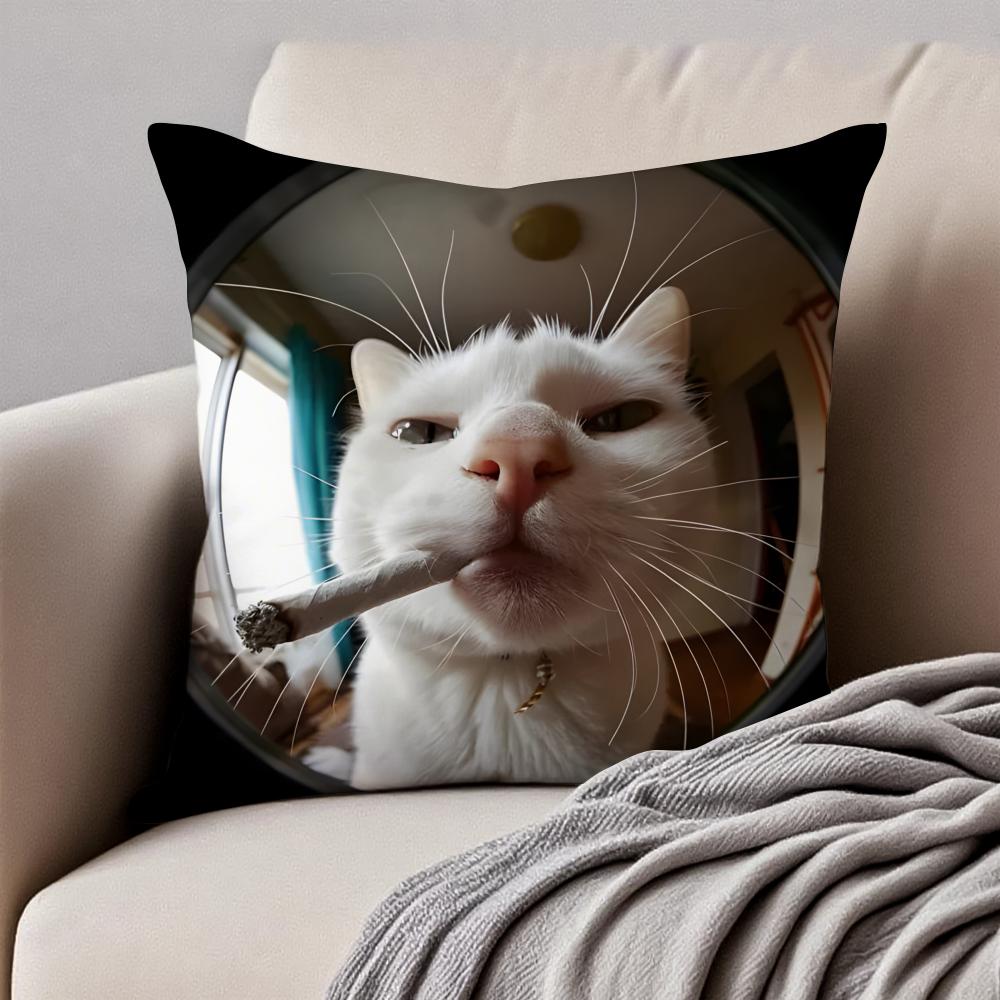 Interesting Animals Funny Cushion Cover Pillowcase Antidustmite Invisible Zipper Short Plush Sofa Cushion
