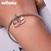 WOSTU 925 Sterling Silber Hand Schwören Liebe Herz Hohl Charm Bead für Frauen Fit Original DIY Armband Halskette Schmuck