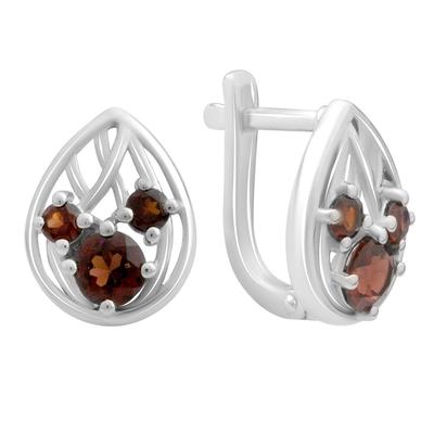 Silver Earrings with Natural Garnet 1.808ct (2182016)