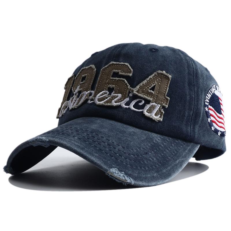 Snapback Adjustable Style Street Urban Hop Hip Stitching Embroidery Embroidered 1964 With Washed Vintage Cap Baseball Cotton School Old Women Men