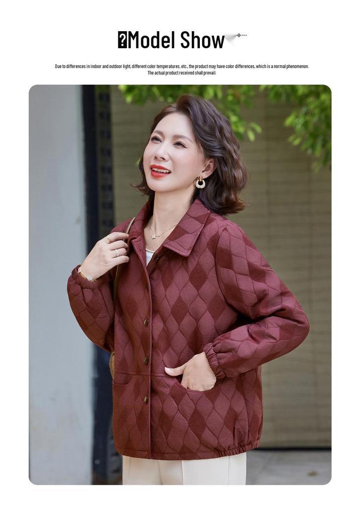 Autumn-Lapel Casual Jacket: Age-Reducing Fashion for Middle-aged and Elderly Women