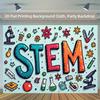 2D Colorful STEM Banner Backdrop for Science Themed Birthday Party Supplies