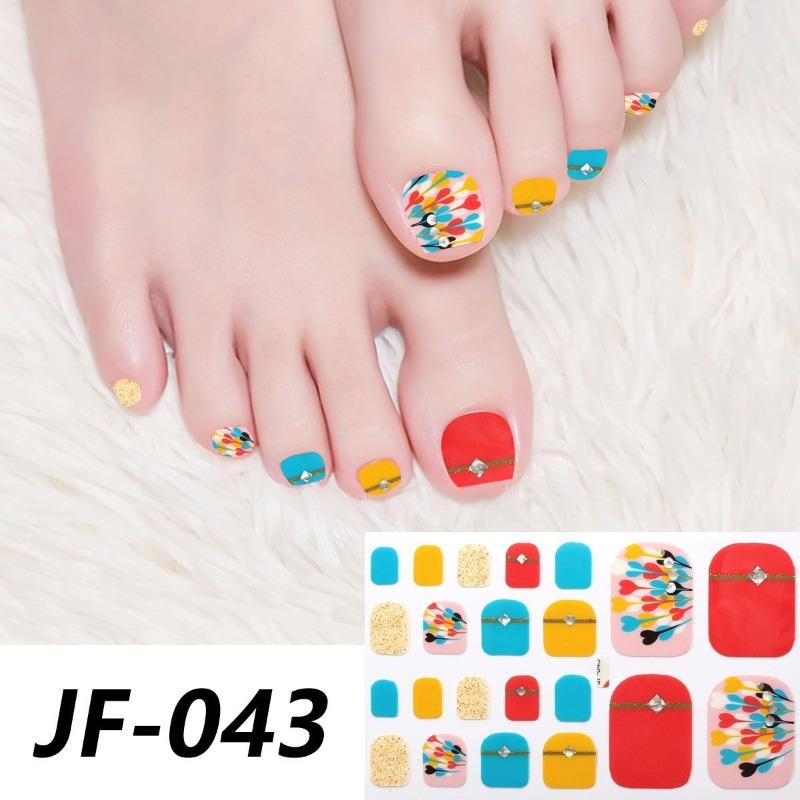 Naklejki na paznokcie u stóp w jednolitym kolorze, z brokatem i efektem kociego oka, wodoodporne, wybielające, pełne naklejki, naklejki na paznokcie u stóp, naklejki na paznokcie z efektem aurora