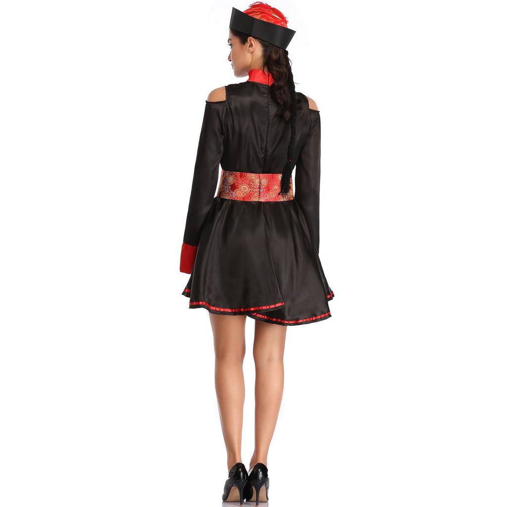 Halloween Female Zombie Costume Cospay Qing Dynasty Huangshan Taoist Horror Ghost Costume, Death Costume