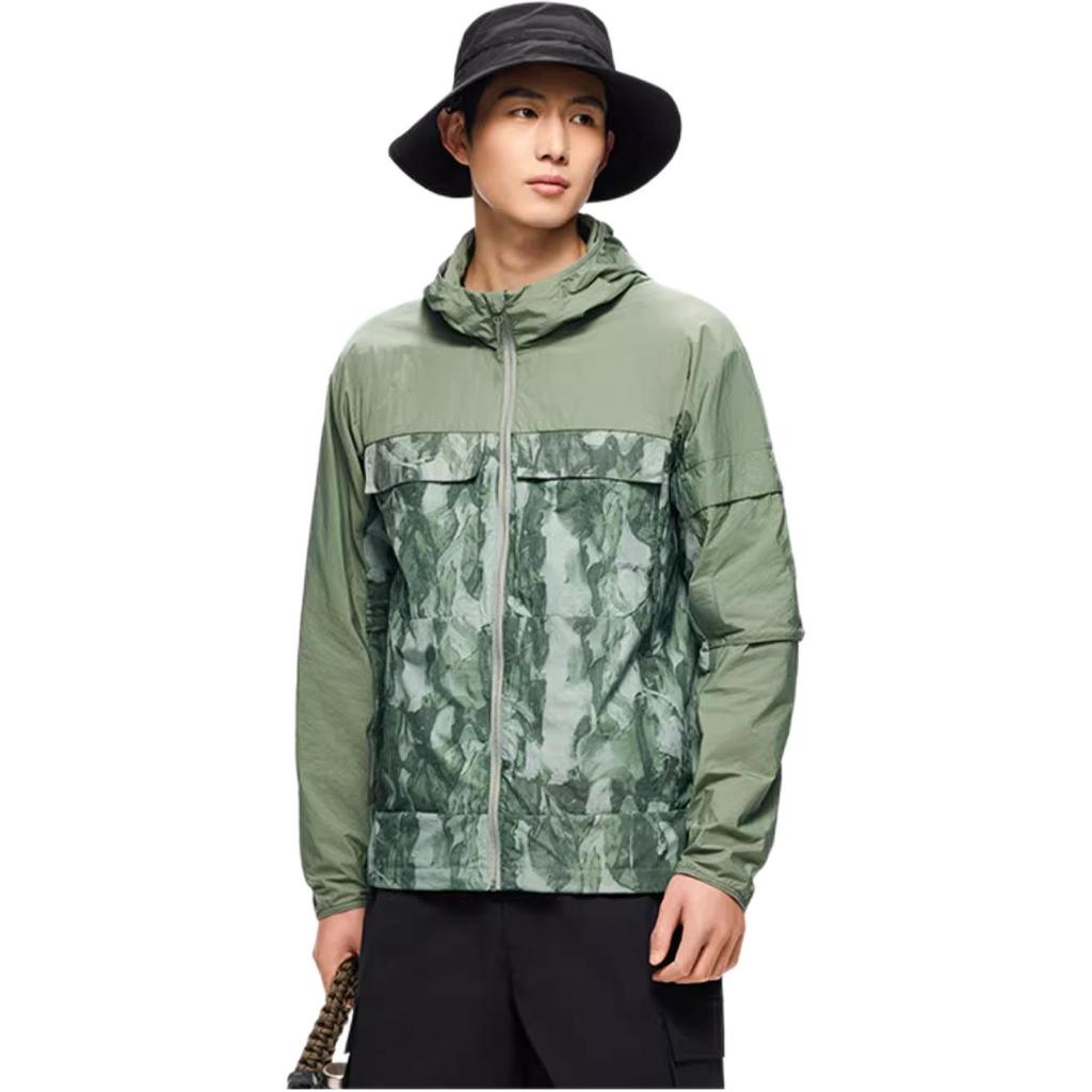 Anta Outdoor Collection Trench Coat Men's Blue Tile Green/All Over Print 152426604-2
