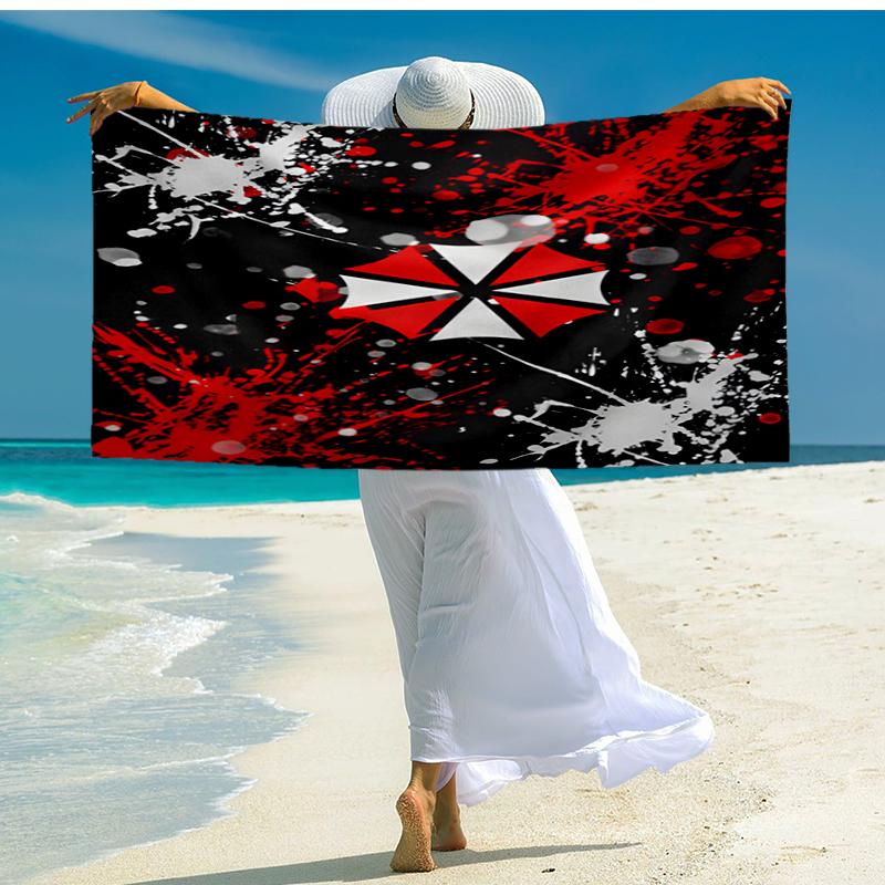 Umbrella Symbol Beach Towel, Super Soft Microfiber, Gift for Her/Him, Birthday, for Pool, Beach, Travel, Home Decor Fan gifts
