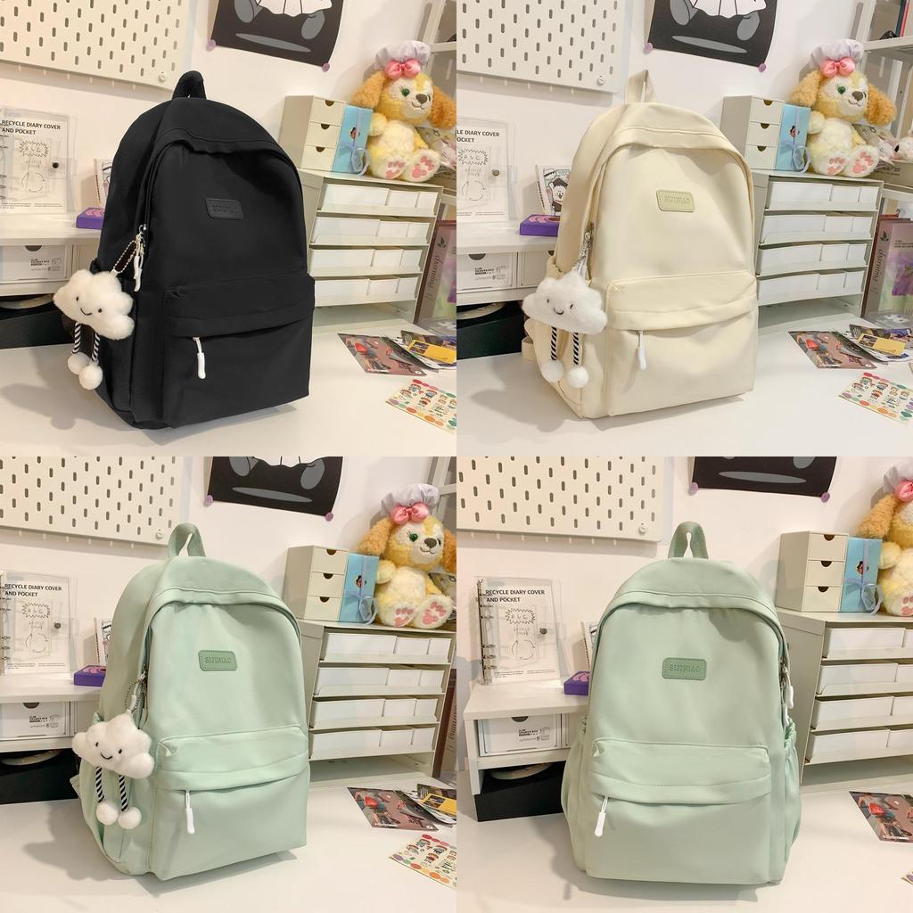 Minimalist Asian Style School Backpack With Nylon For Girls And Teens