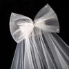 Wedding Veil with Metal Comb Wedding Hair Accessories for Flower Girl 2 Tier Longest Tulle 28" Embellished with Bow