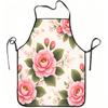 1pc Pink Peony Floral Print Apron, Durable and Easy To Clean, Adjustable Waistband, Polyester Material, for Kitchen Cooking, Gardening, Orchard Pickin