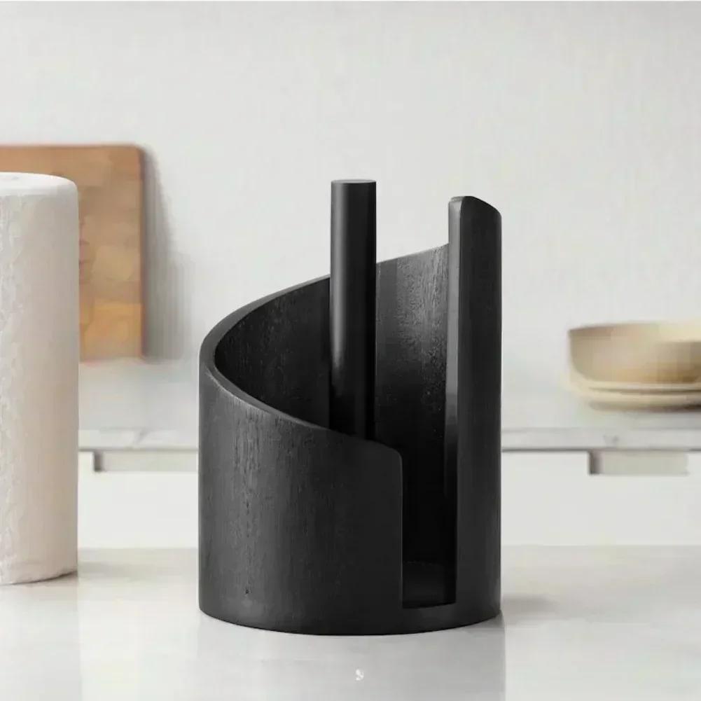 Paper Towel Holder for Kitchen Countertop with Wood Base and Metal Rod Suitable for Large Paper Towels 11 5 8 25 Inches