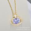 Titanium Steel Necklace Women'S Light Luxury High-End Personality Versatile Zircon Love Pendant Collarbone Chain