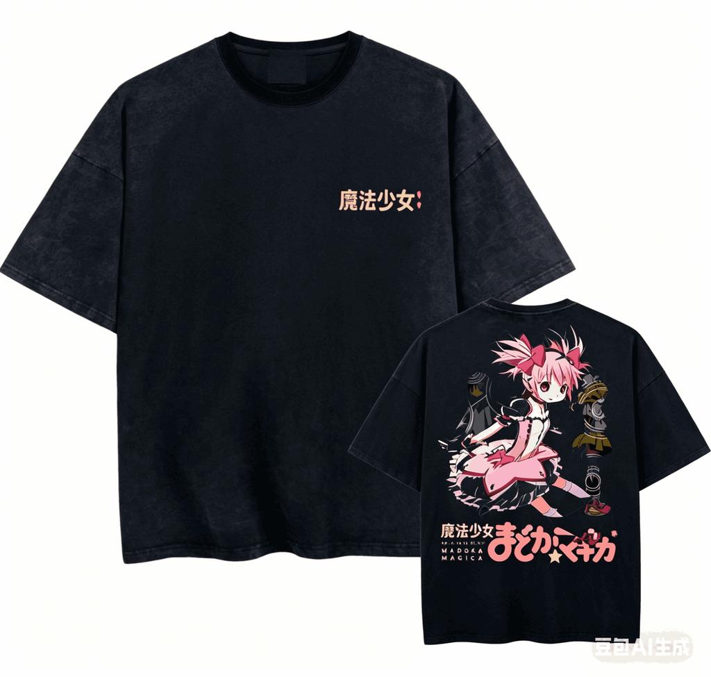 Puella Magi Madoka Magica Cotton T-shirt Year round clothing high quality personality Clothes Plus Size Unisex New Model Retro Fashion