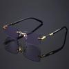 10pcs Ladies' retro metal fashionable glasses cool polygonal frameless cat eye colored lenses unisex party glasses