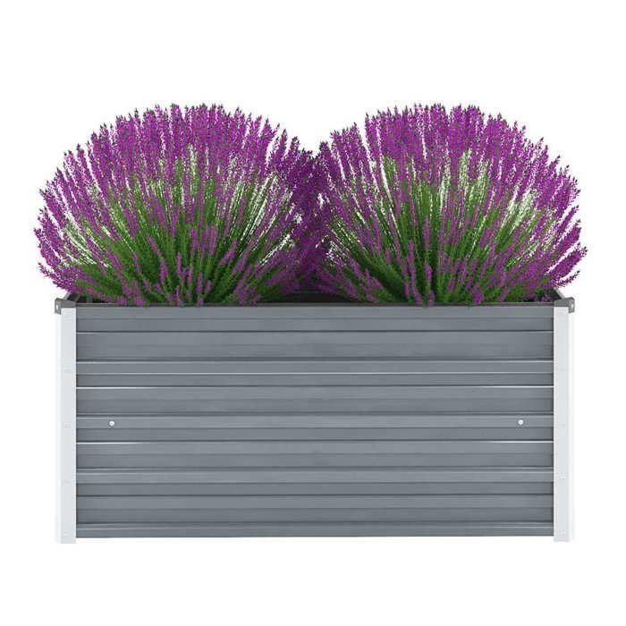 VidaXL Lit Surélevé Acier Galvanisé 100x40x45 cm Gris Jardinière Pot de Fleurs 44854