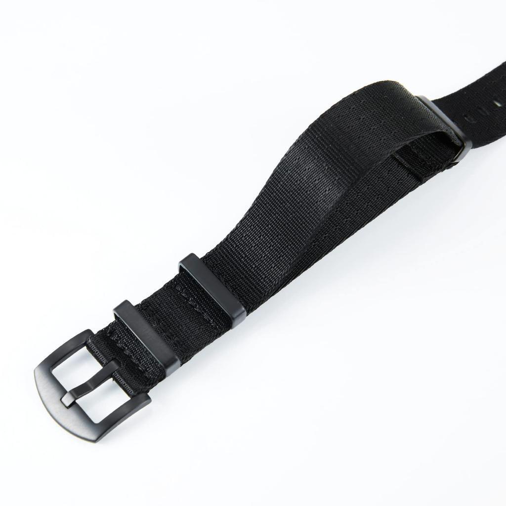 BINLUN Premium Ballistisches Nylon Uhr mit 20 Farben Armband, Dick, 18mm, 20mm, 22mm, 24mm, Mehrfarbig, Silber/Schwarze Schließe, Unisex,