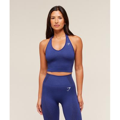 Vital Halter Neck Tank With Shelf Cobalt Purple Marl B2c9l Pbqg