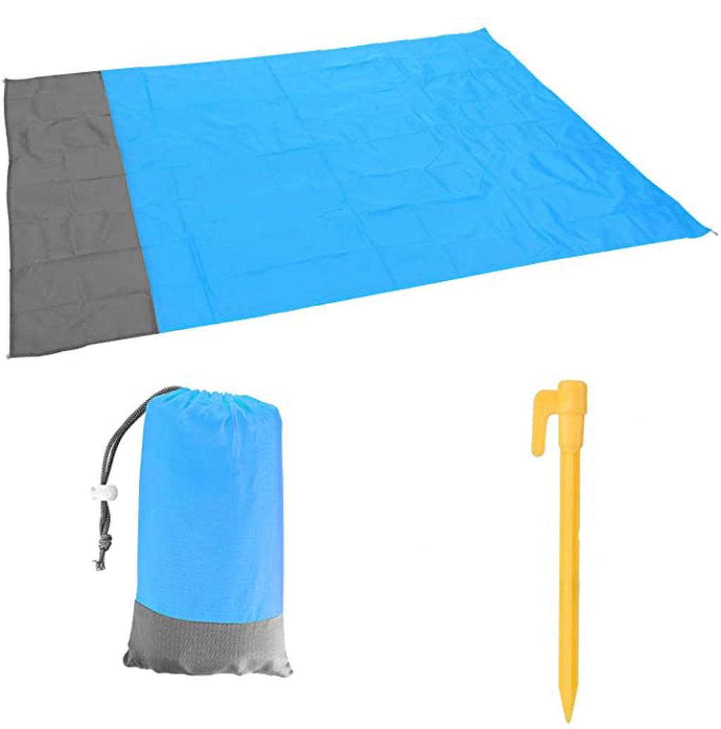 

Large Waterproof Beach Blanket Picnic Blanket Floor Mat Folding Outdoor Camping синий